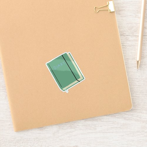 Sage Green Journal With Elastic Band Sticker