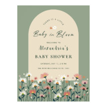 Sage Green Large Baby in Bloom Shower Sign Poster
