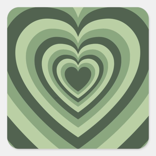 Sage Green Latte Love Coffee Heart Case-Mate iPhon Square Sticker (Front)