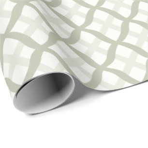 Sage Green Lattice Trellis Preppy Garden Party Wrapping Paper