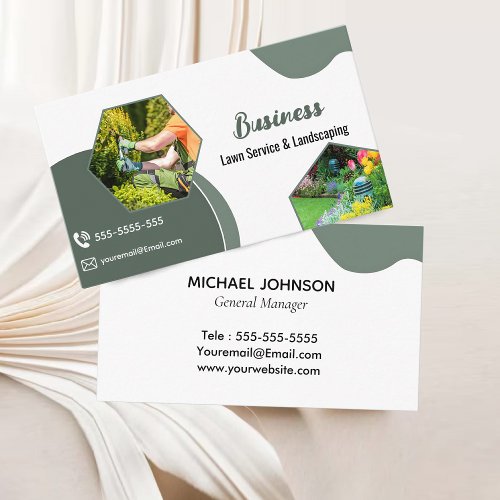 Sage Green Lawncare  Landscaping Service Business Card