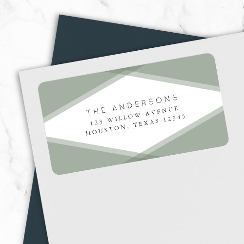 Sage Green Layered Geometric Return Address Label