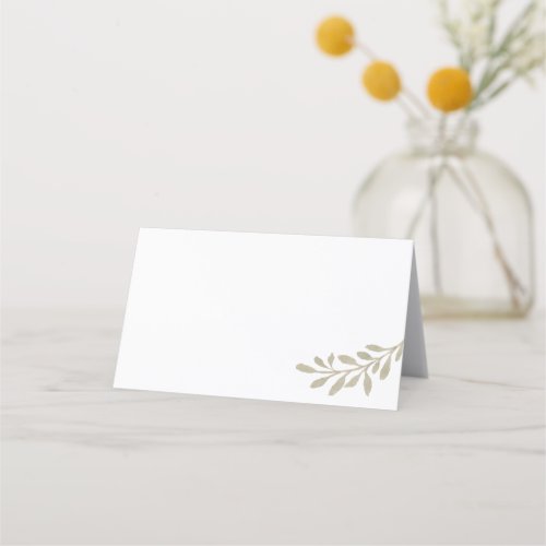 Sage Green Leaf Folded Place Card