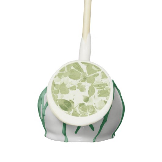 Sage Green Leaf Garden Party Cake Pops (Front)