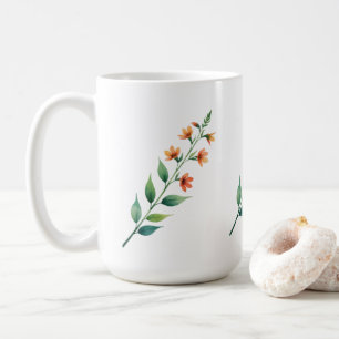 Sage Green Leaf Pattern Botanical Spiral Noteboo Coffee Mug