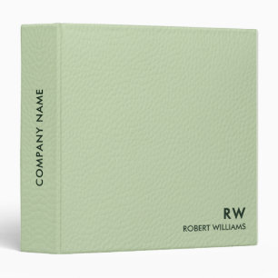 Sage Green Leather Look   3 Ring Binder