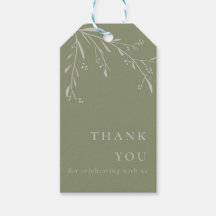 Sage Green Leaves and Berries Wedding Favor Tags