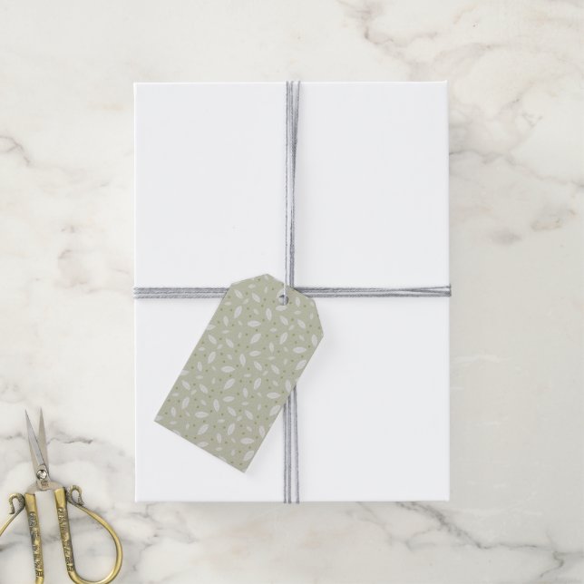 Sage Green Leaves Gift Taf Tags (With Twine)