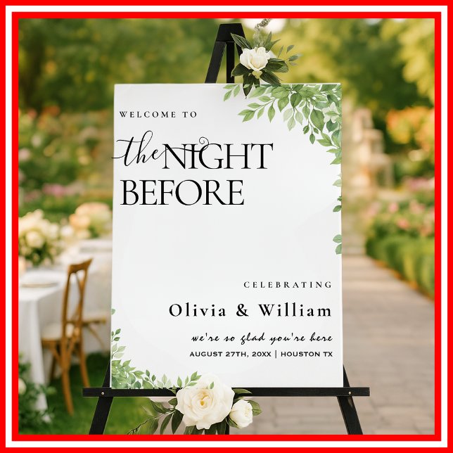 Sage Green Leaves The Night Before Wedding Sign (Creator Uploaded)