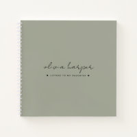 Sage Green Letters to My Daughter Memory Keepsake Notebook