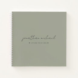 Sage Green Letters to My Son Memory Keepsake Notebook