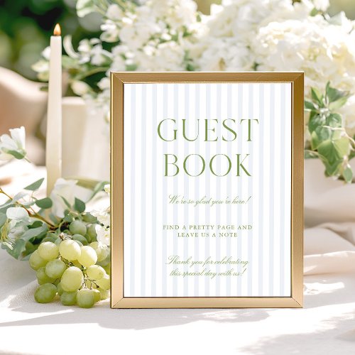 Sage Green & Light Blue Wedding Guest Book Sign