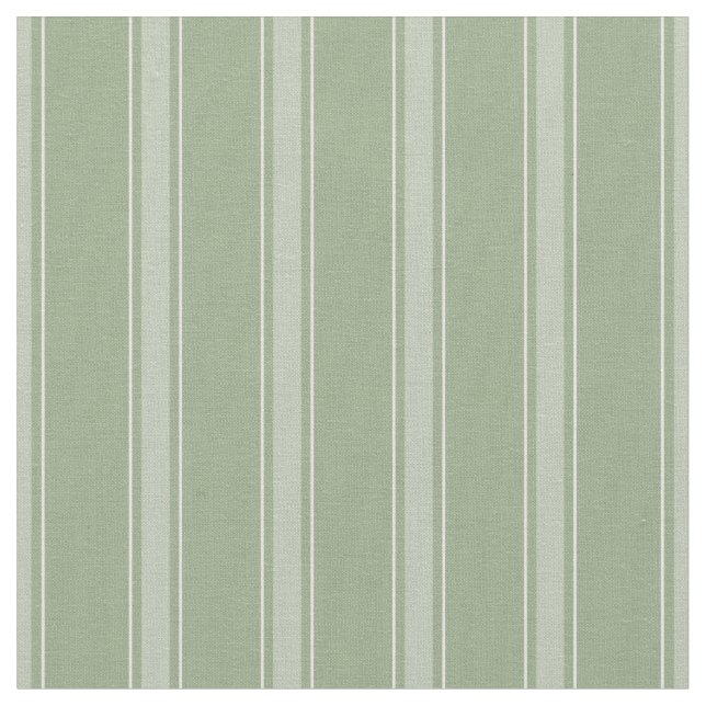 Sage Green & Light Gray Green Stripes Fabric (Close Up)