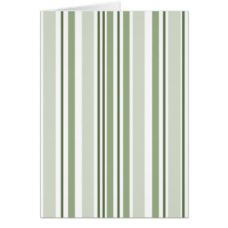 Sage Green (Light Medium Dark) White Stripes Blank Cards