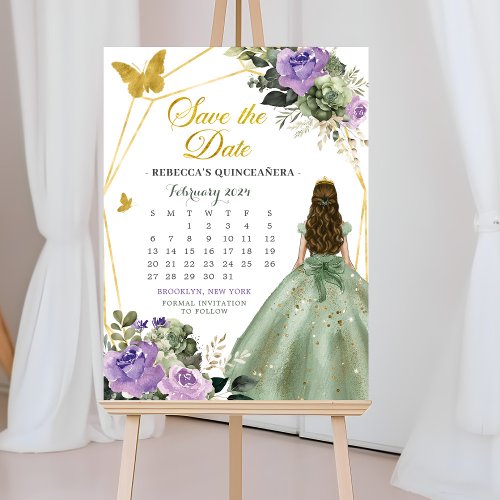 Sage Green Lilac 15 Aos Save The Date Calendar Invitation