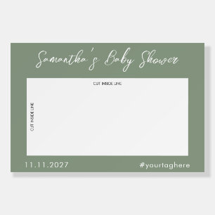 Sage Green Line Photo Booth Selfie baby shower Foam Board