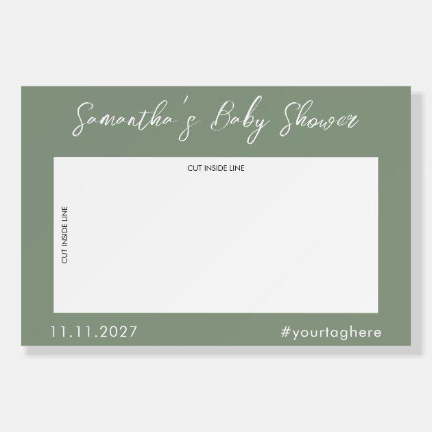 Sage Green Line Photo Booth Selfie baby shower Foam Board