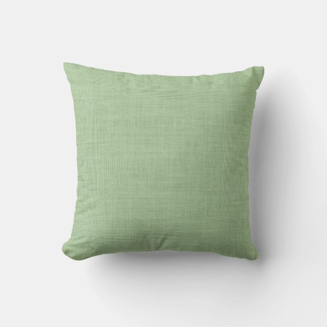 Sage Green Linen Solid Color Pillow (Front)