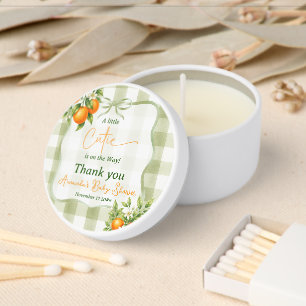 Sage Green Little Cutie Baby Shower Decor Mini Candle Favors