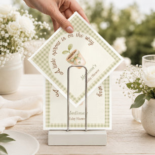 Sage Green Little Sprout Botanical Baby Shower Napkins