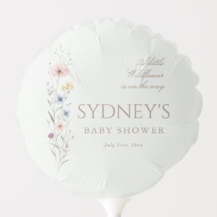 Sage Green Little Wildflower Baby Shower Party Balloon