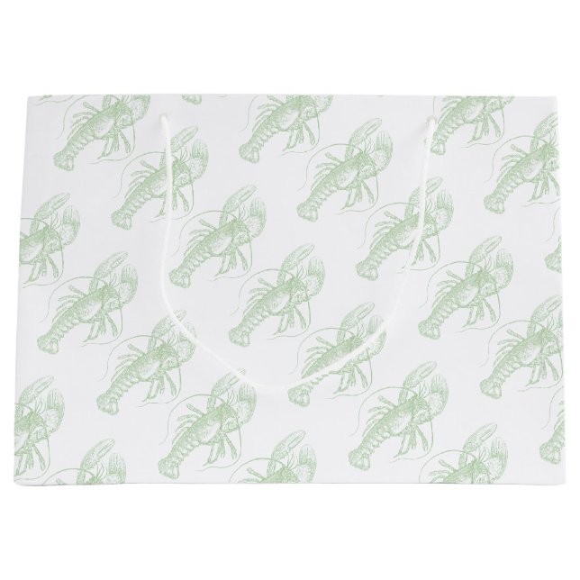 Sage Green Lobster Large Gift Bag (Front)