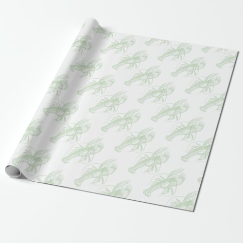 Sage Green Lobster Wrapping Paper