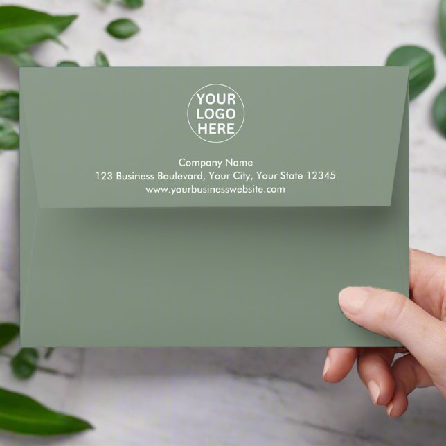 Sage Green Logo & Address l Professional Business  Envelope (Creator Uploaded)