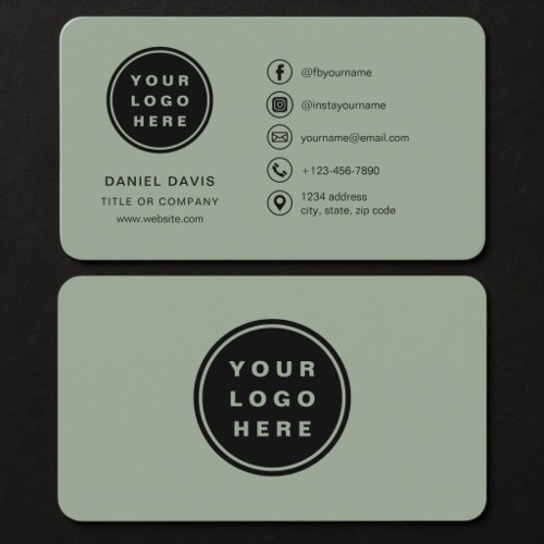 Sage Green Logo Business Card