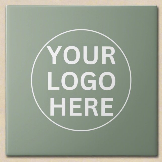 Sage Green Logo l Minimal Clean Professional  Ceramic Tile (Creator Uploaded)