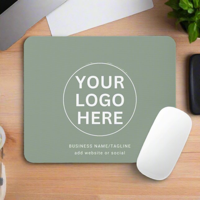 Sage Green Logo l Professional Branded Business  Mouse Pad (Creator Uploaded)