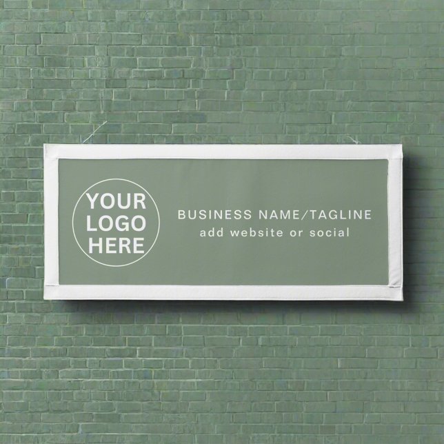 Sage Green Logo l Professional Business Branded Pennant (Creator Uploaded)