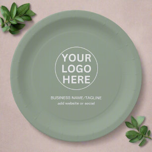 Sage Green Logo l Professional Business Events Paper Plates