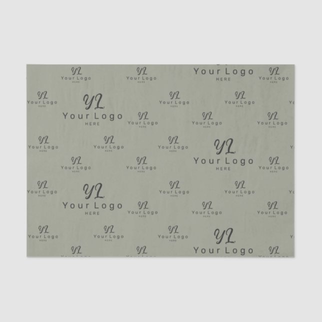 Sage Green Logo pattern Business Brand Packaging Tissue Paper (Front)