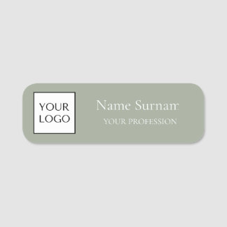 Sage Green Logo Promotional  Name Tag