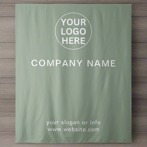 Sage Green Logo  Text l Modern Business Branded  Tapestry