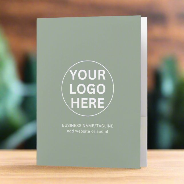 Sage Green Logo & Text l Professional Branded  Pocket Folder (Creator Uploaded)