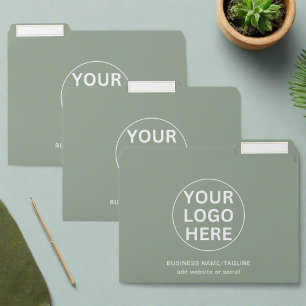 Sage green Logo & Text l Professional Business File Folder