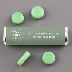 Sage Green Logo Text l Promotional Corporate Event Breath Savers® Mints