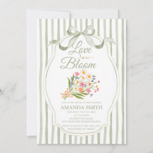 Sage Green Love Is in Bloom Bridal Shower  Invitation