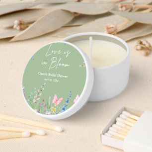 Sage Green Love is in Bloom Bridal Shower Mini Candle Favors
