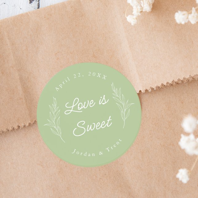 Sage Green Love is Sweet Favor Sticker (Creator Uploaded)