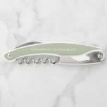 Sage Green Love Thank You Wedding Favor  Waiter's Corkscrew<br><div class="desc">Elegance Meets Functionality: Personalized Sage green Love Corkscrew Your wedding day is a celebration of love, and what better way to express your appreciation to your guests than with a personalized keepsake? The Sage green Love Thank You Wedding Favor Waiter's Corkscrew combines elegance with functionality, making it a delightful token...</div>