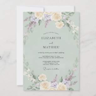 Sage Green Lush Meadow Wedding Invitation