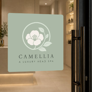 Sage Green Luxury Spa Window Vinyl Decal Sticker