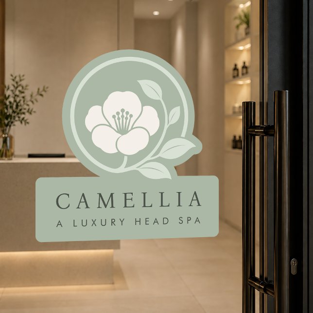 Sage Green Luxury Spa Window Vinyl Decal Sticker (Creator Uploaded)