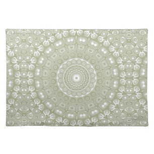 Sage Green Mandala Pattern Cloth Placemat