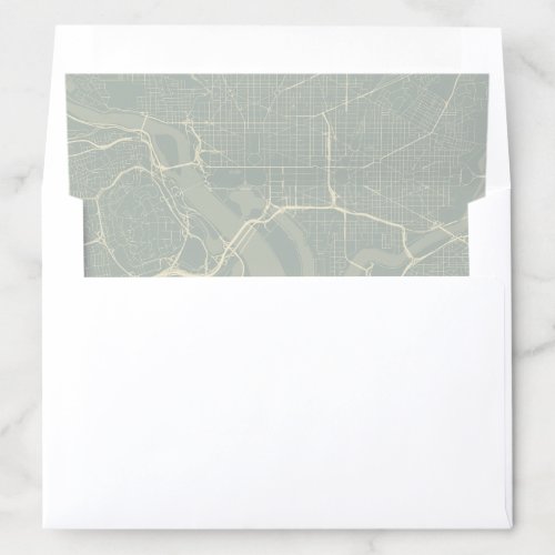 Sage Green Map Washington DC Wedding Envelope Liner