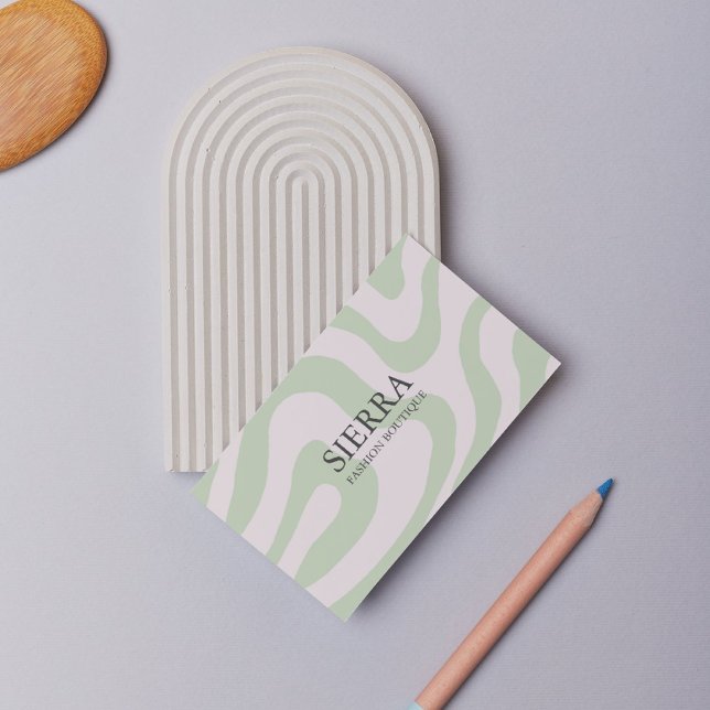 Sage Green Marble Modern Minimalistic Design  Business Card (Creator Uploaded)