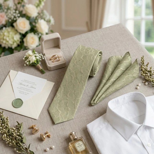 Sage Green Marbled Texture Neck Tie (Creator Uploaded)
